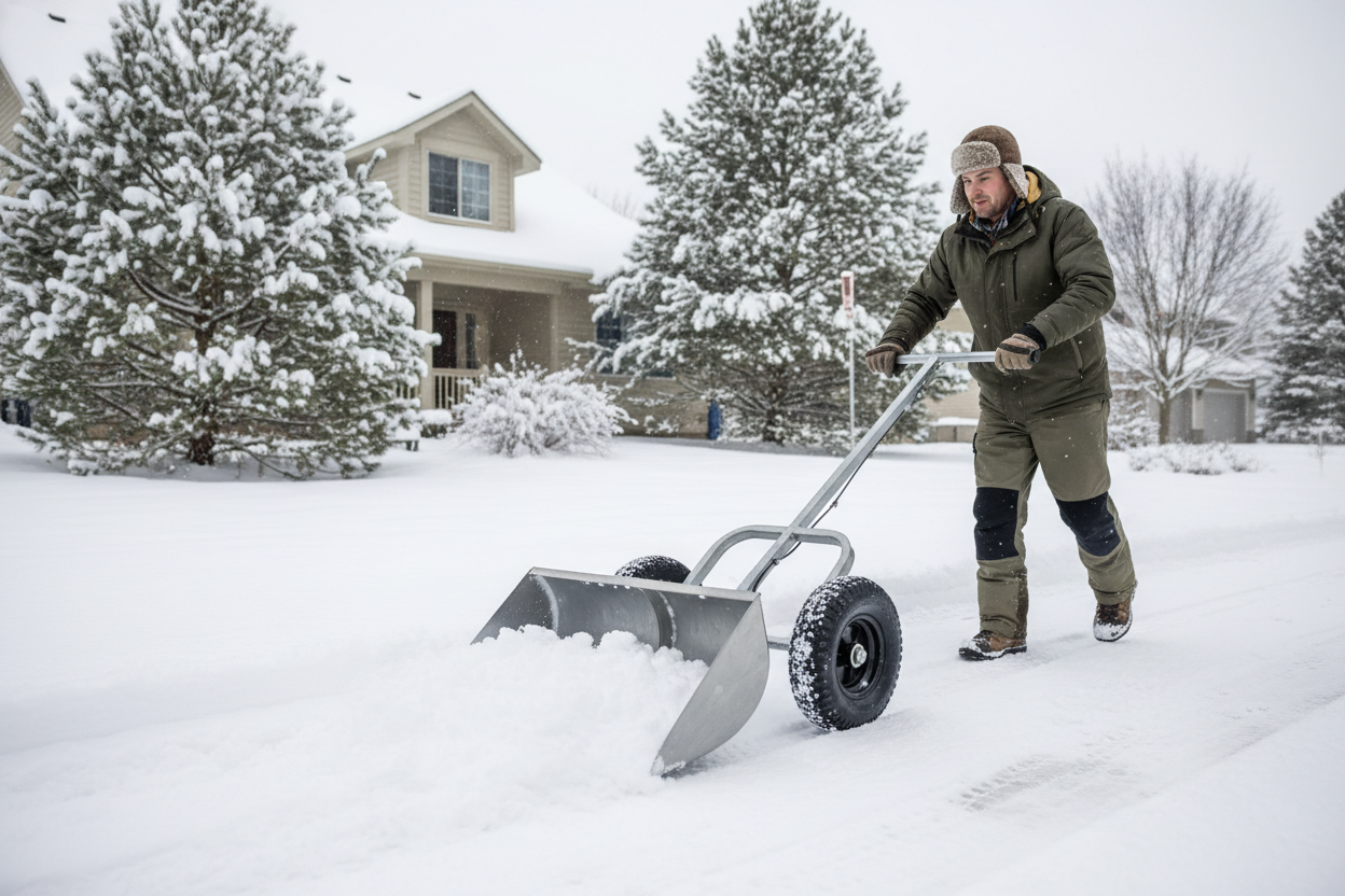 haz la pala adelante de las ruedas 